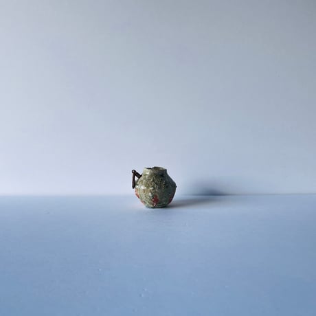 Tｰ56 辻村史朗　伊賀蹲掛花入　共箱有　Shiro Tsujimura Iga Uzukumaru Flower Vase