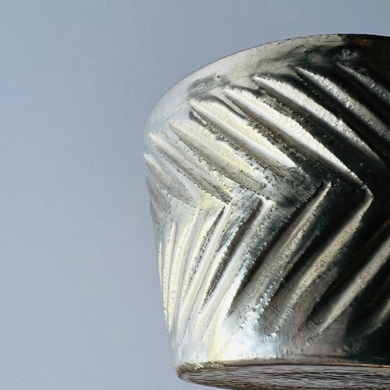 TNー63 谷井直人 銀彩しのぎビードロ湯呑み Naoto Tanii – Silver-Gl