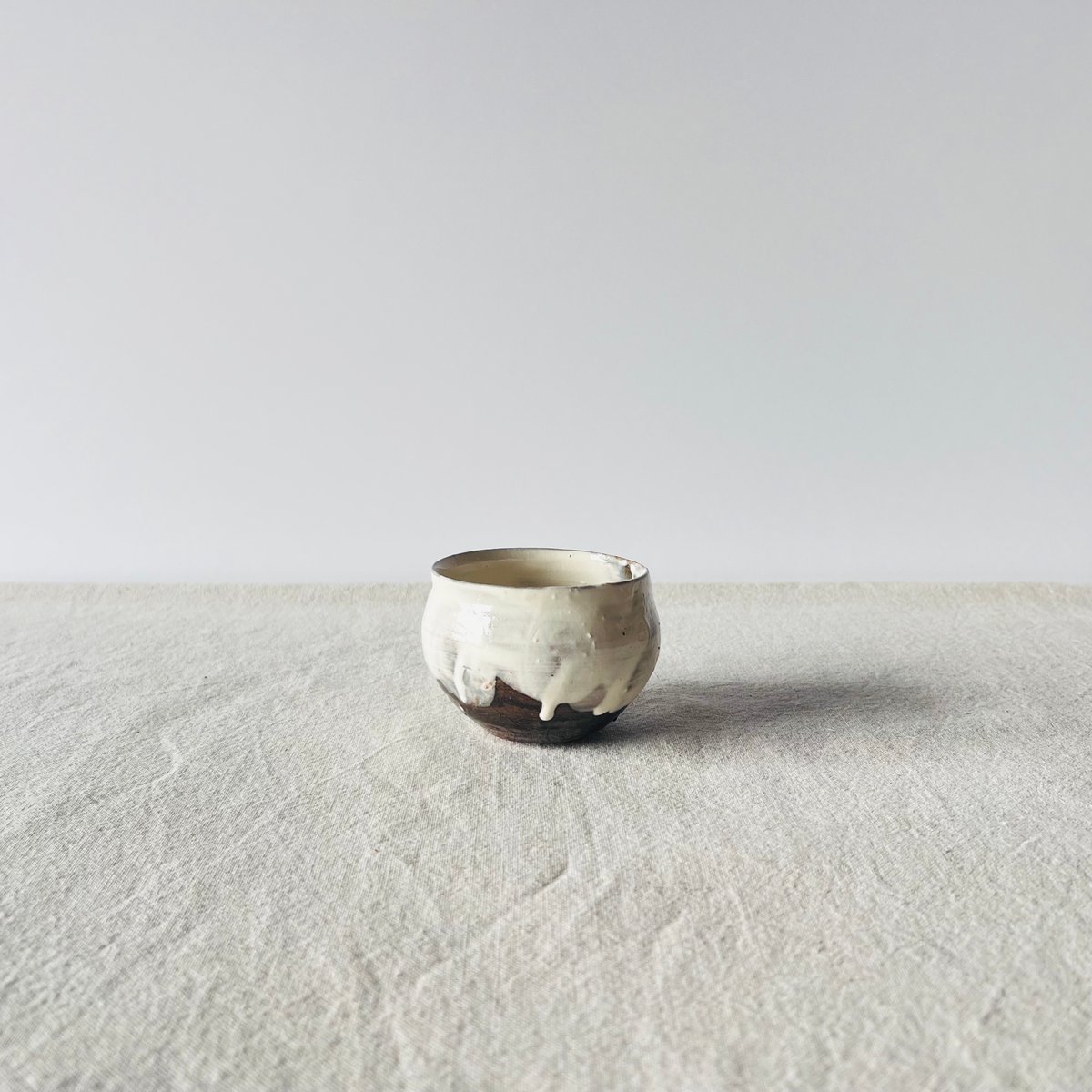 辻村史郎　粉吹ワイングラス（ソゲ等あり） T−137 辻村史朗 粉吹ワインカップ 共箱付 Shiro Tsujimura Kofuki