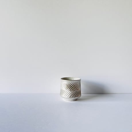 TNー54 谷井直人　銀彩ビードロマグカップ　しのぎ　Naoto Tanii Silver-glazed Vidro Mug - Shinogi