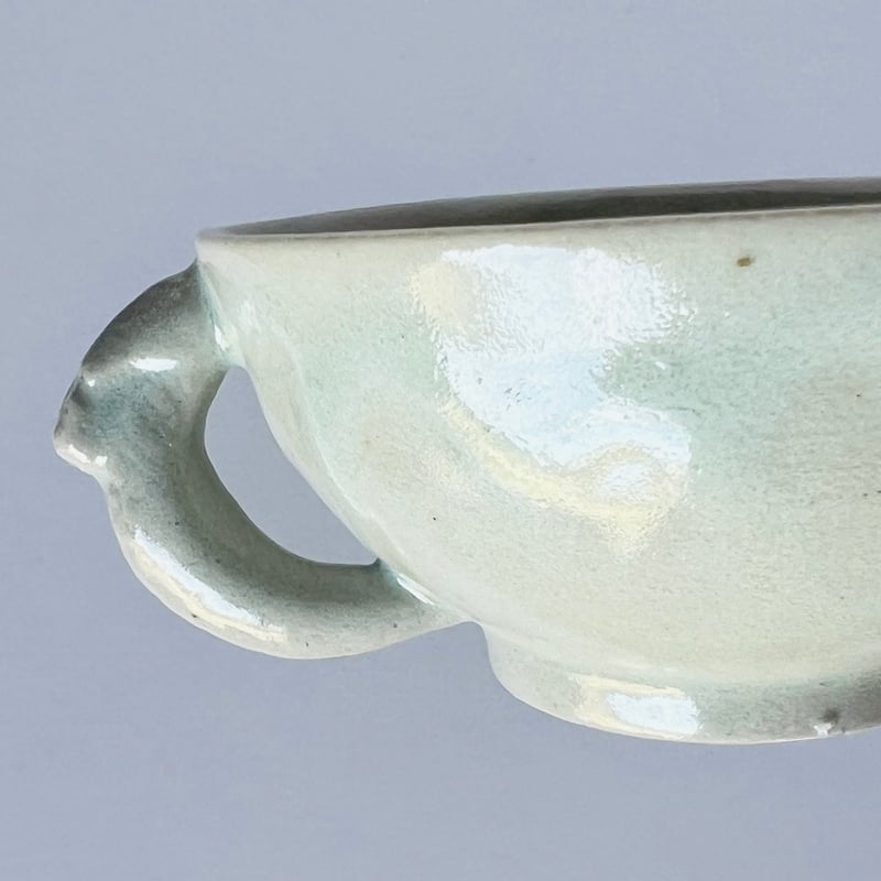 Sー15 鈴木大弓 白磁耳付豆鉢 HIroyumi Suzuki White Porcela