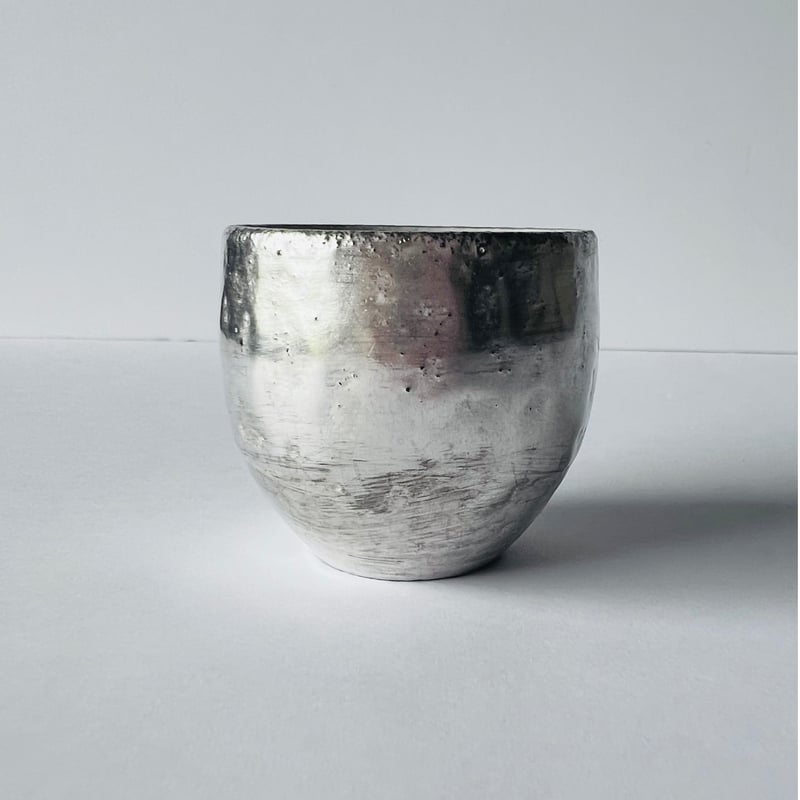 TNー73 谷井直人 銀彩ビードロ杯 Naoto Tanii – Silver-Glazed