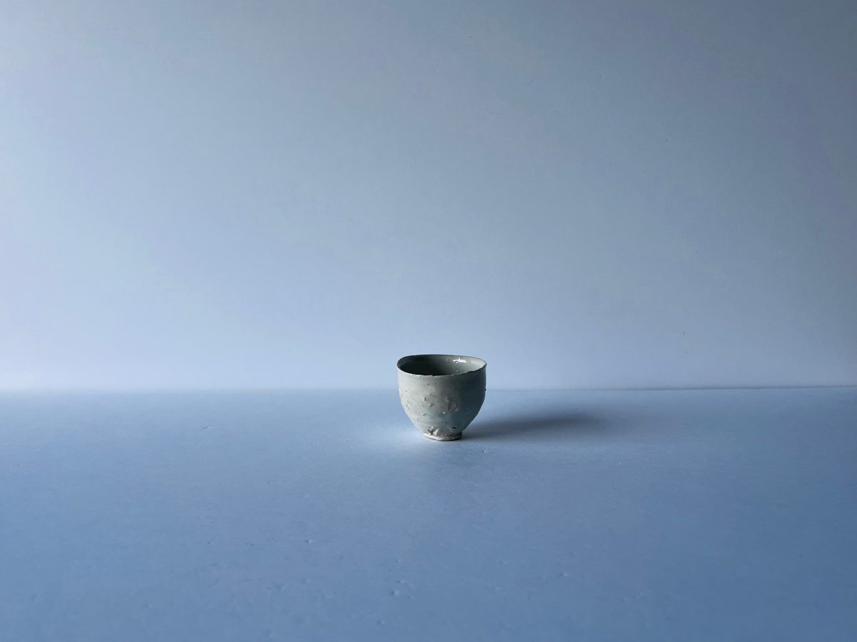 Tｰ62 辻村史朗 磁土ぐい呑 Shiro Tsujimura - Porcelain Sak