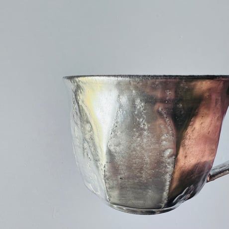 TN−119 谷井直人　銀彩青磁貫入マグカップ Naoto Tanii Silver Glaze Celadon Crackled Mug