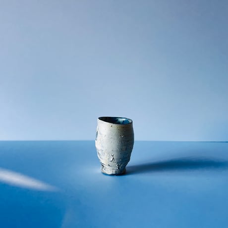 Tー86 辻村史朗　粉吹ぐい呑　共箱有　Shiro Tsujimura Powdered Sake Cup