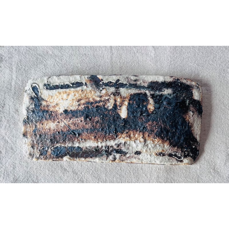 T−124 辻村史朗 粉吹四方皿 共箱付 Shiro Tsujimura Small Kofu