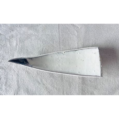 T−120 辻村史朗　粉吹三角皿　共箱付　Shiro Tsujimura Kofuki Triangular Plate