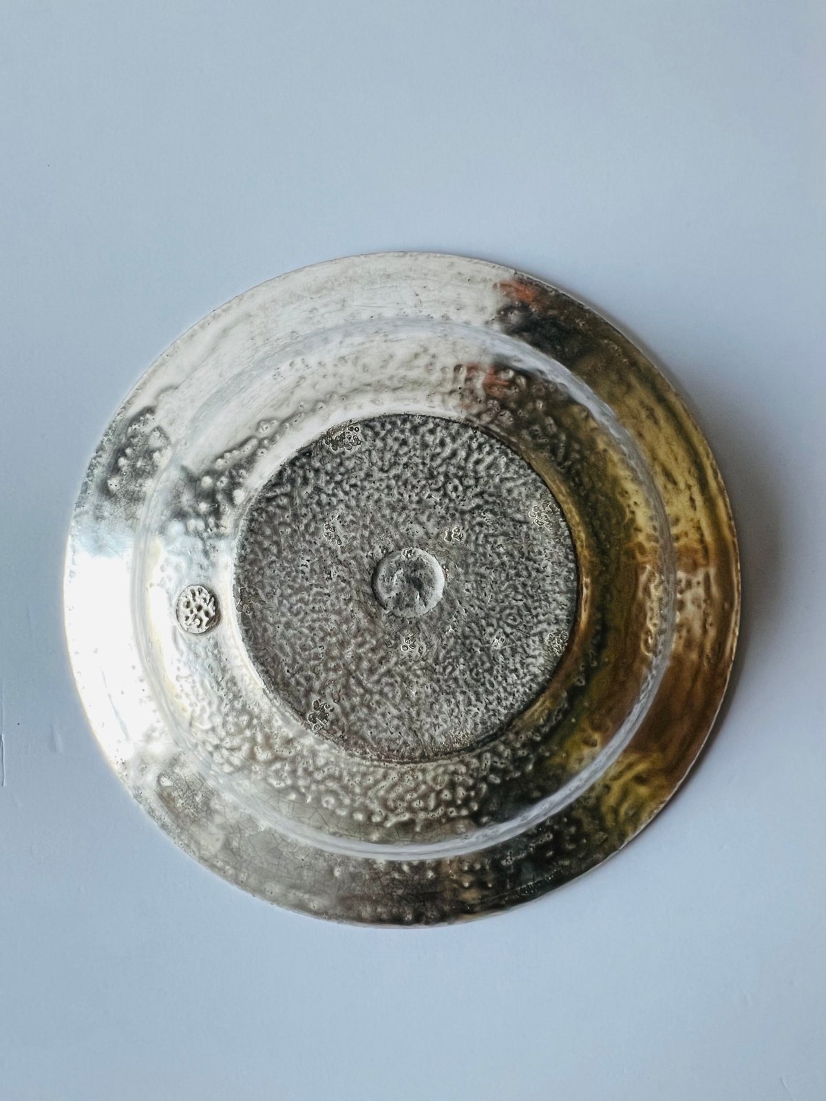 TNー67 谷井直人 銀彩ビードロしのぎリム皿大 Naoto Tanii – Silver-G