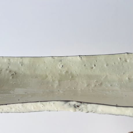 T−122 辻村史朗　粉吹長皿　共箱付　Shiro Tsujimura Kofuki Rectangular Plate