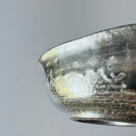 TN−112 谷井直人　銀彩ビードロ四方皿 Naoto Tanii Silver Glaze Bidoro Square Plate