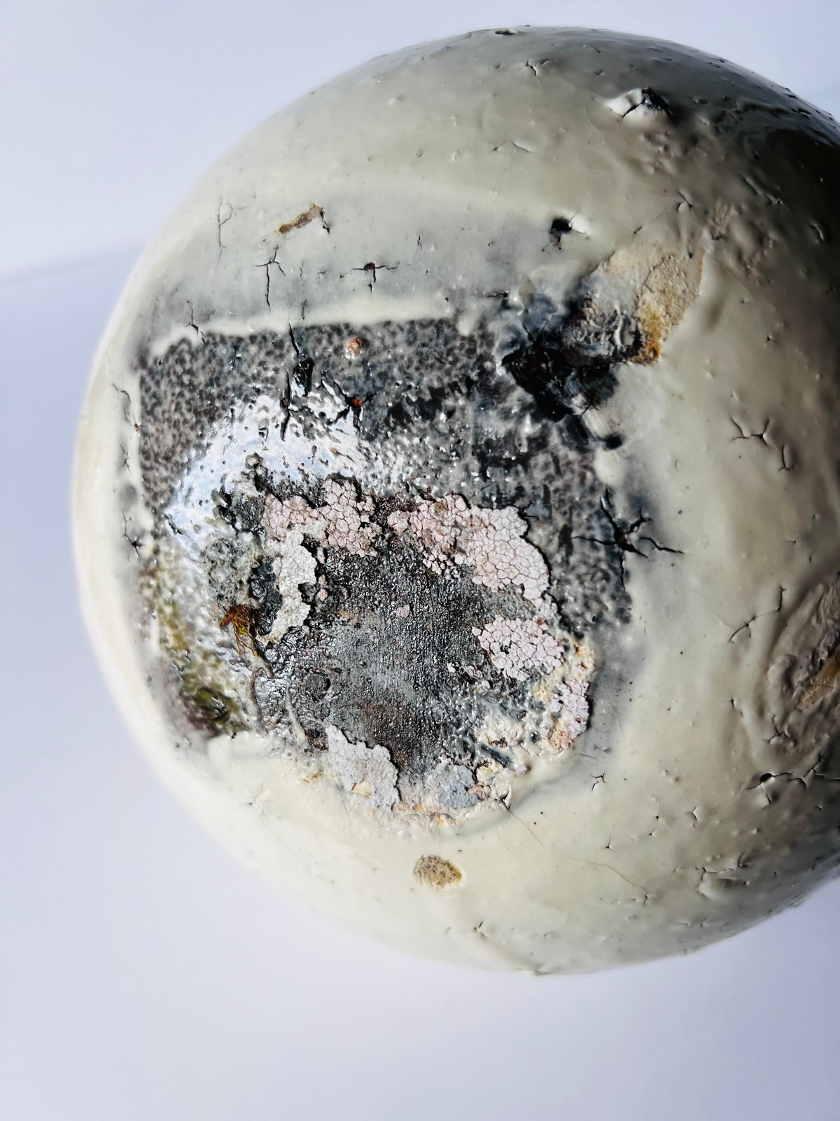 辻村史朗　粉引　丸壺 T−66 辻村史朗 粉引き丸壺 Shiro Tsujimura: Powdered Round