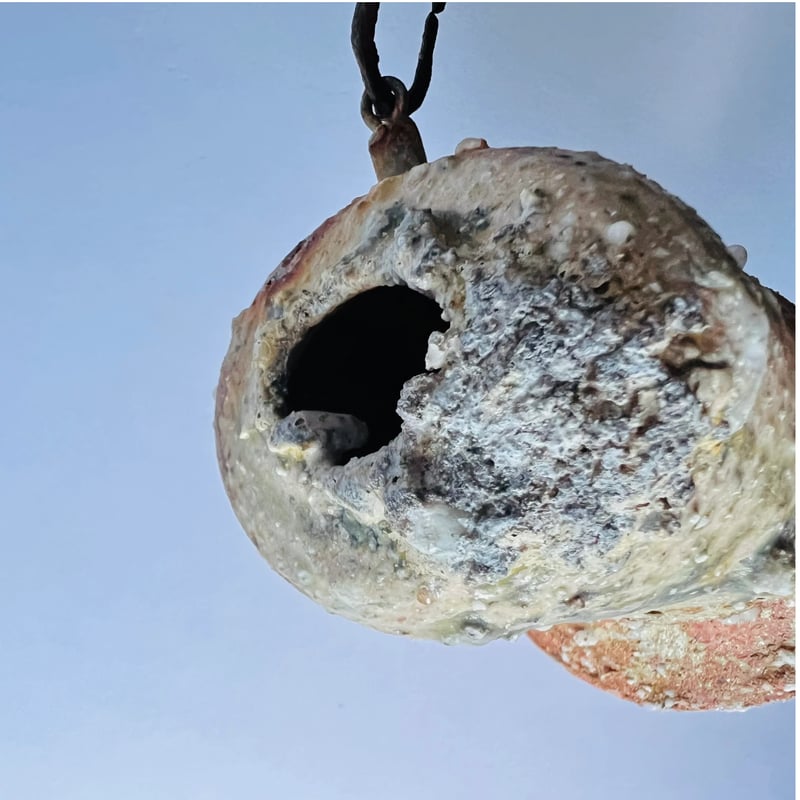 Tｰ58 辻村史朗 信楽一輪挿掛花入 Shiro Tsujimura Shigaraki Fl