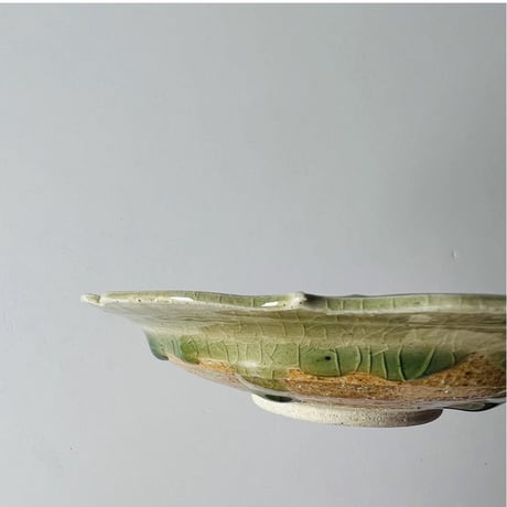 OSー3 岡本修一　青唐津四方皿　Shuichi Okamoto  Blue Karatsu Square Plate