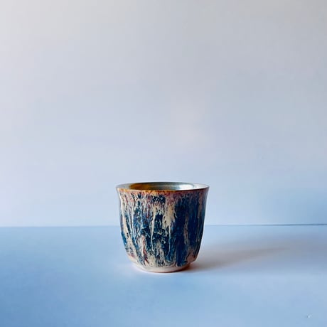 TNｰ87 谷井直人　銀彩黒流マグカップ　Silver-Glazed Black Drip Mug