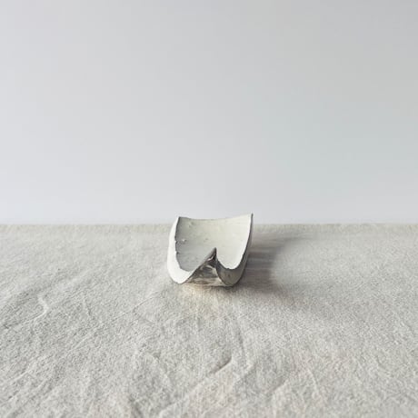 T−120 辻村史朗　粉吹三角皿　共箱付　Shiro Tsujimura Kofuki Triangular Plate