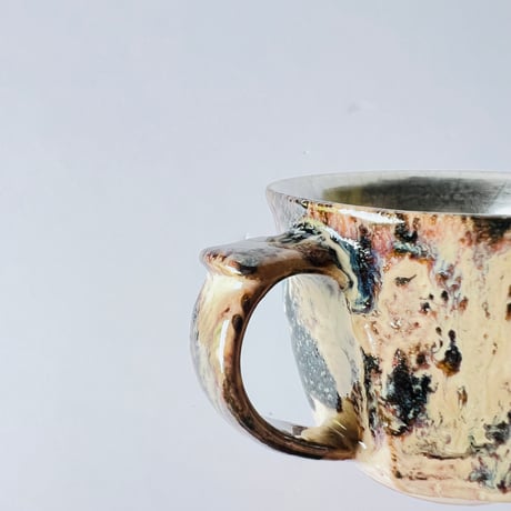 TNー53 谷井直人　黒流銀彩マグカップ　Naoto Tanii Black Flow Silver Mug