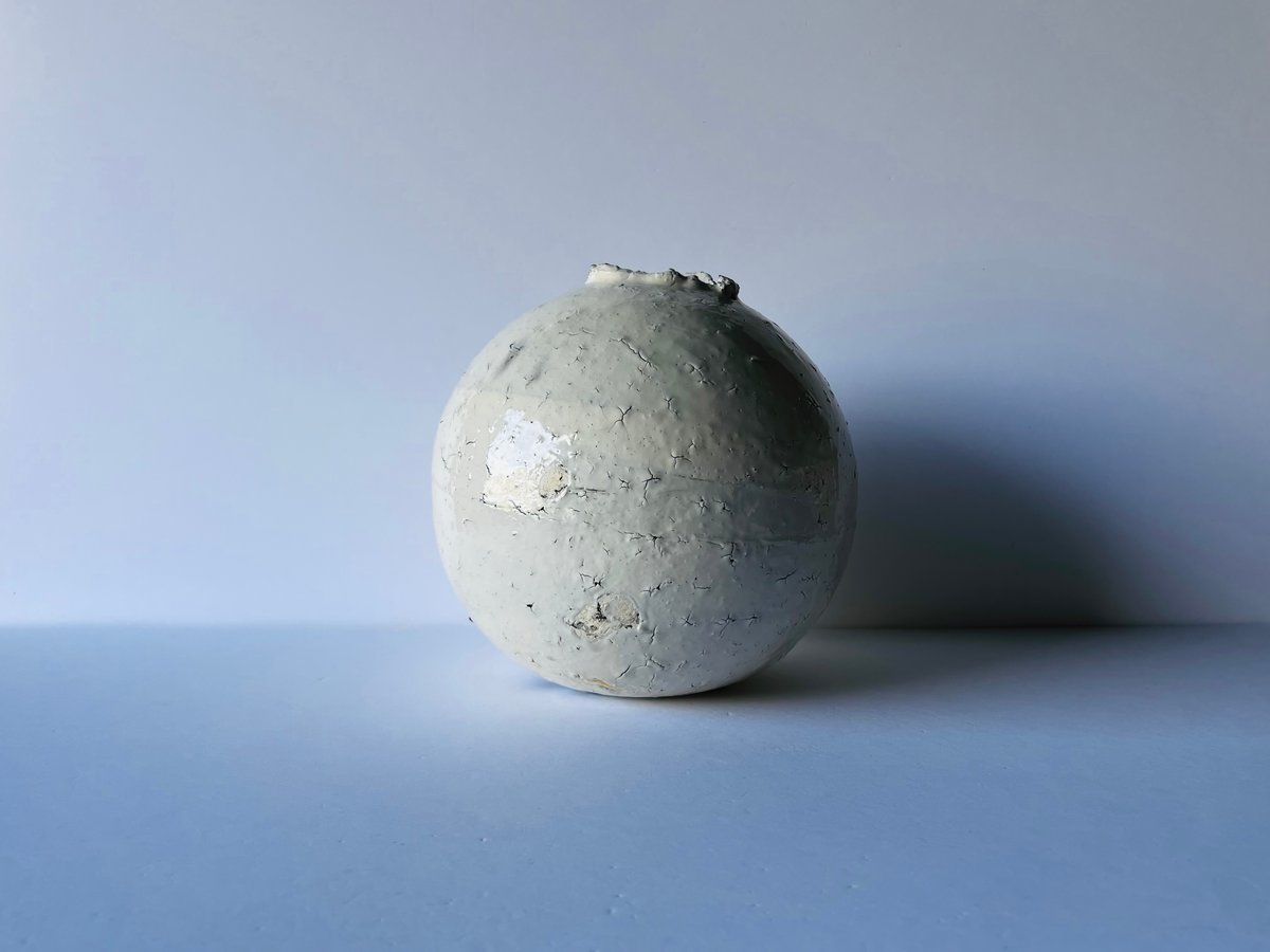 T−66 辻村史朗 粉吹丸壺 共箱有 Shiro Tsujimura: Powdered Ro