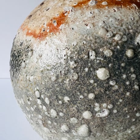 Tー68 辻村史朗　伊賀丸壺　共箱有　Shiro Tsujimura Iga Round Vase