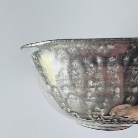TN−106 谷井直人　総銀彩隅丸四方鉢 Naoto Tanii Full Silver Glaze Rounded Square Bowl
