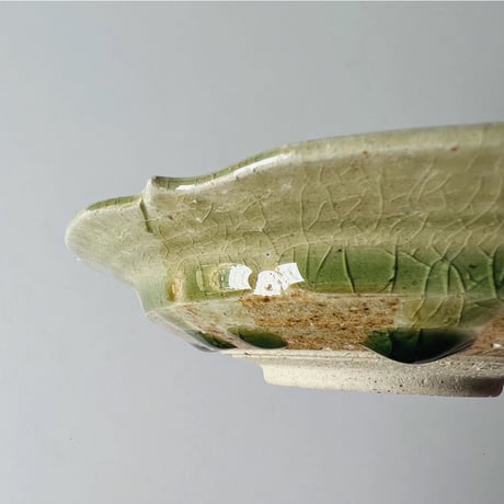 OSー3 岡本修一　青唐津四方皿　Shuichi Okamoto  Blue Karatsu Square Plate