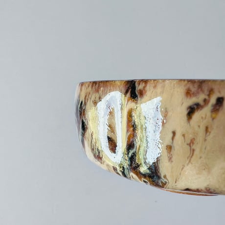 TN−122 谷井直人　銀彩黒流輪花小鉢 Naoto Tanii Silver Glaze Black Flow Rinka Bowl