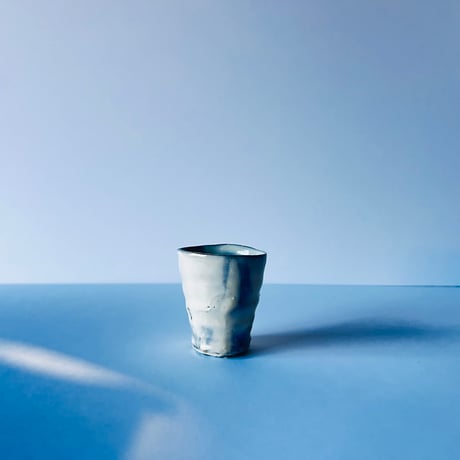 Tー87 辻村史朗　粉吹ぐい呑　共箱有　Shiro Tsujimura Powdered Sake Cup