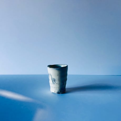 Tー87 辻村史朗　粉吹ぐい呑　共箱有　Shiro Tsujimura Powdered Sake Cup