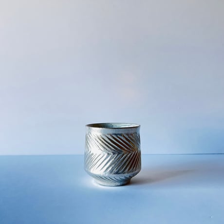 TNｰ90 谷井直人　銀彩しのぎビードロマグカップ　Silver-Glazed Shinogi Bidoro Mug