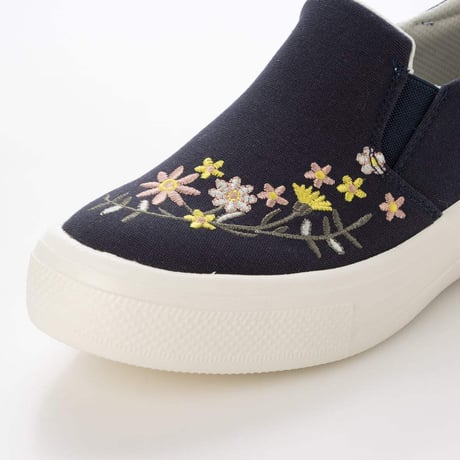 onni ELAMA 軽量 花刺繍キャンバススリッポン スニーカー