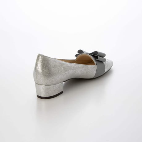 FAVO FAVO/ファヴォファヴォ リボンモチーフ スクエアトゥ 3.5cmヒール 晴雨兼用 防水 レインパンプス