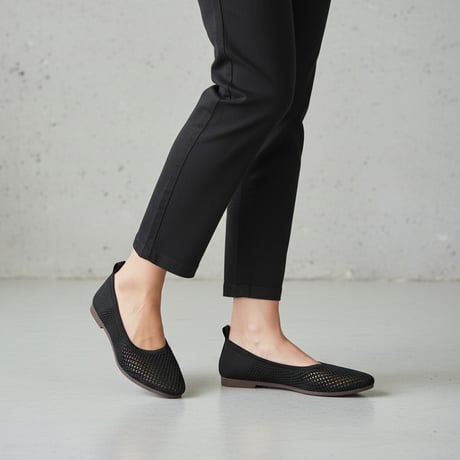 BOUQET 洗える 軽量 編みニットメッシュパンプス