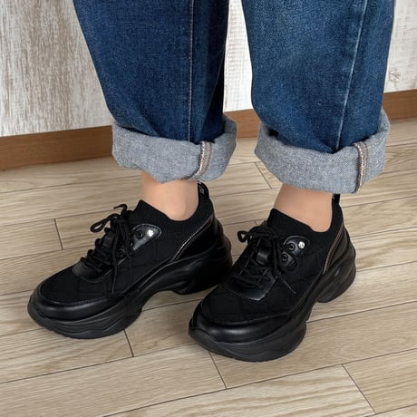 KITSON キットソン 厚底 ウェッジソール 軽量 レースアップ ニットスニーカー