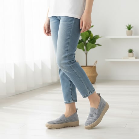 onni ELAMA 軽量ニットスリッポンシューズ ジュート巻き風 エスパドリーユ