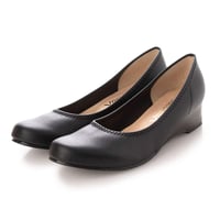 husky Co.Ltd. 日本製 幅広ラウンドトゥ ウエッジ ふかふかインソールパンプス