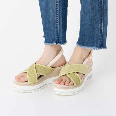 kitson キラキラ クロスベルトバックストラップ 厚底サンダル