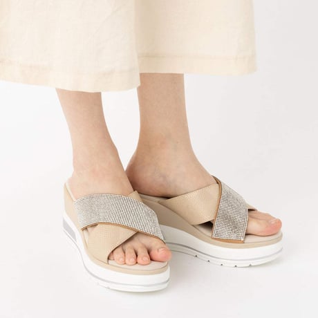 kitson キラキラ クロスベルト 厚底サンダル