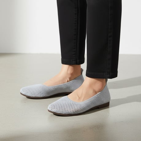 BOUQET 洗える 軽量 編みニットメッシュパンプス