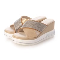kitson キラキラ クロスベルト 厚底サンダル