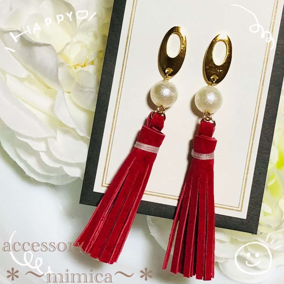 大ぶりハンドメイドピアス | *MIMICA*