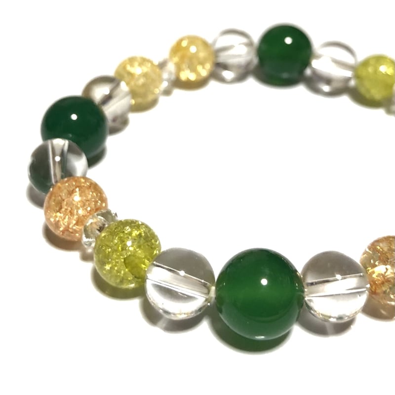 パワーストーン　ハンドメイド　ブレスレット パワーストーンブレスレット ハンドメイド 緑瑪瑙 | エムズ