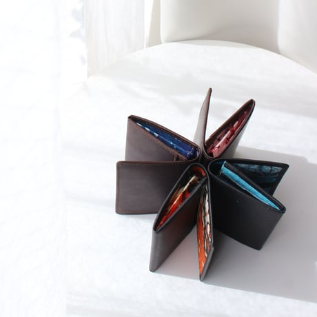 [Deadstock Leather] Batik Card Case－Choco×梅重001