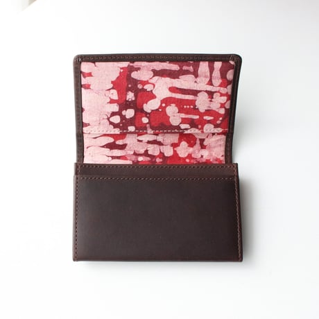 [Deadstock Leather] Batik Card Case－Choco×梅重001