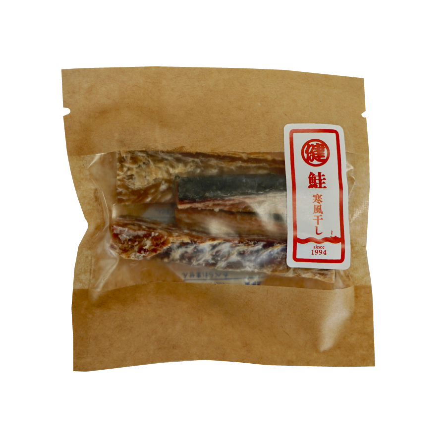 鮭の寒風干しに鼠】熊田耕風 2673 サケとネズミ 共箱 掛け軸 肉筆