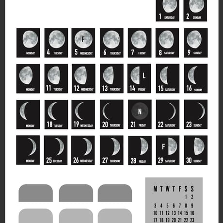 日付シート MOON PHASES SERIES：2023年4月