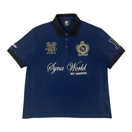 【DM Special Price】 SYNA WORLD LONDON POLO SHIRTS【NAVY】【Size: Large】