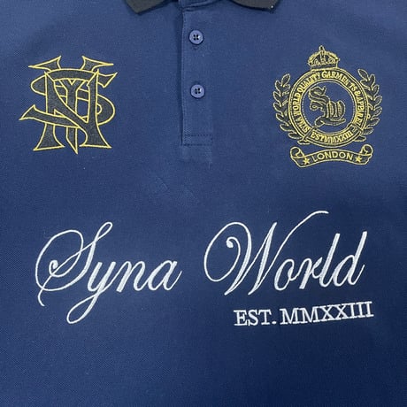 【DM Special Price】 SYNA WORLD LONDON POLO SHIRTS【NAVY】【Size: Large】