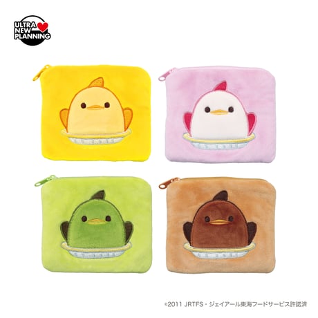 《ドリームカプセル限定》ぴよりんスクエア刺繍ポーチ 全4種セット