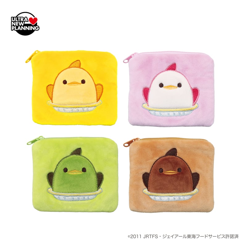 ドリームカプセル限定》ぴよりんスクエア刺繍ポーチ 全4種セット