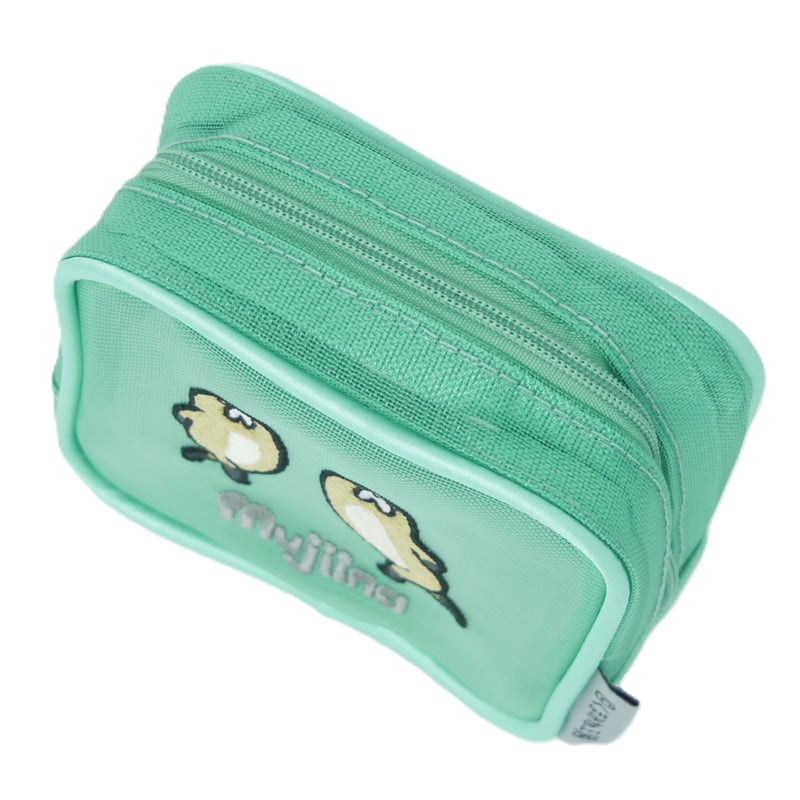 ネイビー メッシュポーチ刺繍デザイン