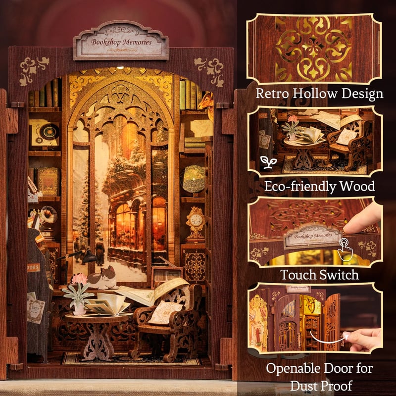 CuteBee DIY Book Nook Kit ミニチュア ドールハウスキット Books